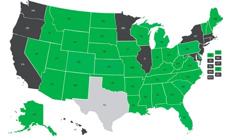 Texas LTC Reciprocity Map - Carry In 37 Other States