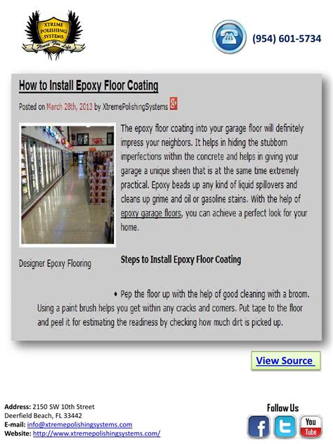 How to Install Epoxy Floor Coating by Xtreme Polishing Systems - Issuu