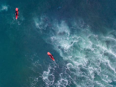 Surfing in pacific ocean - Drone Photography