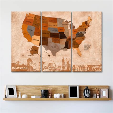 Autumn USA Map Masterpiece Multi Panel Canvas Wall Art | ElephantStock