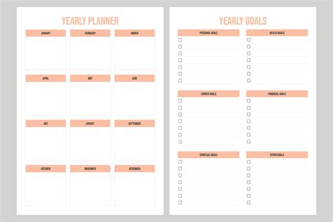 set yearly planner and goal planner 13420743 Vector Art at Vecteezy