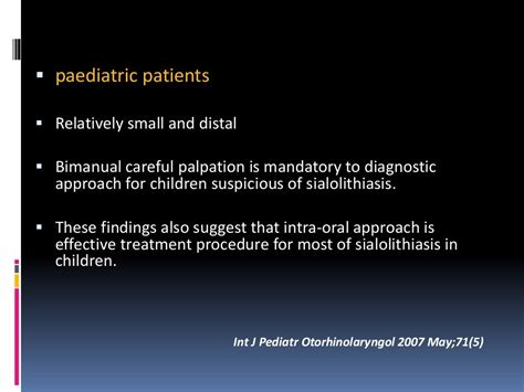 Sialolithiasis and its management in oral and maxillofacial surgery