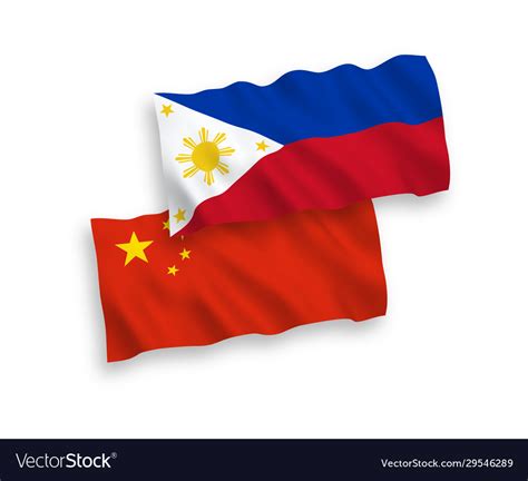 Flags philippines and china on a white Royalty Free Vector