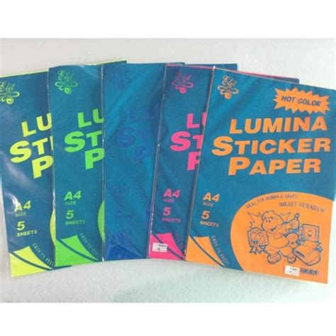 Paper Sticker Lumina Sticker Paper A4 Veco 5's Pink | Lazada PH