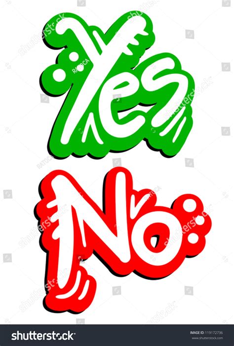 Yes And No Stickers Stock Vector Illustration 119172736 : Shutterstock