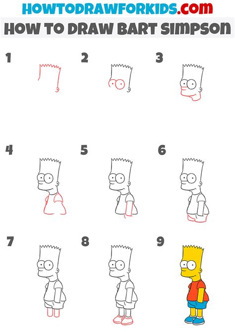 How to Draw Bart Simpson - Easy Drawing Tutorial For Kids