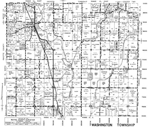 Map for Washington Township, Wayne County, Indiana