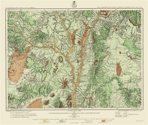 Topo Map - Central New Mexico Land Classification Sheet - US Army 1882 ...