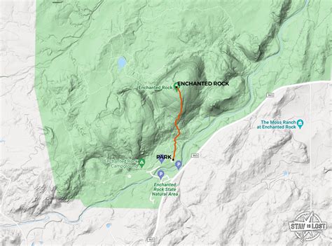 Hiking Map for Enchanted Rock Summit Trail