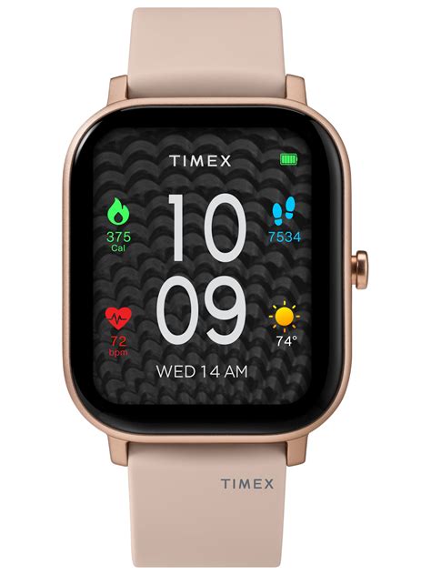 Timex Metropolitan S Amoled Smartwatch with GPS & Heart Rate 36mm – Rose Gold-Tone with Blush ...