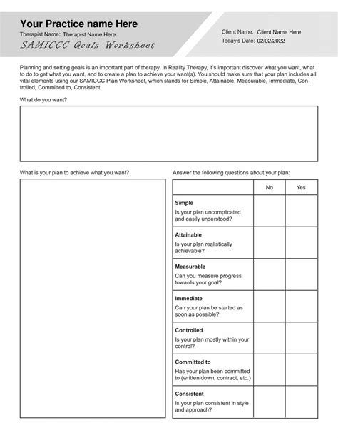 Reality Therapy Worksheets Bundle PDF Templates