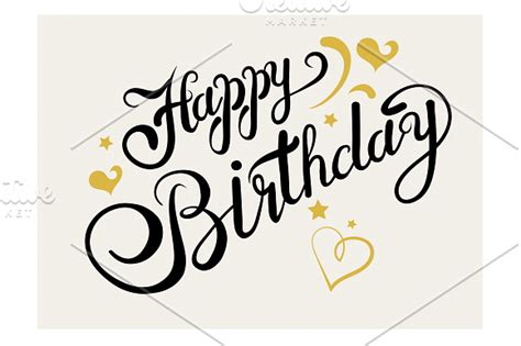 Happy Birthday. Lettering ~ Script Fonts ~ Creative Market