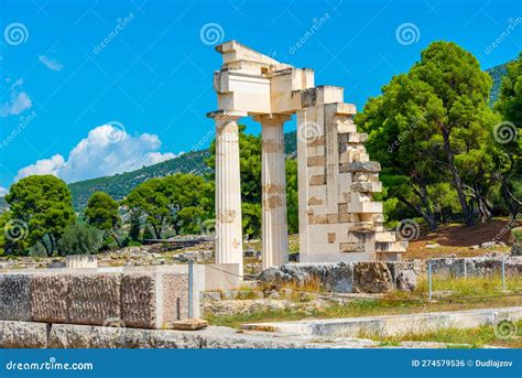 Temple of Asclepius at Epidaurus in Greece Stock Photo - Image of ...