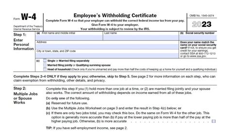 IRS W-4 Form 2023 Printable - IRS Tax Forms 2024