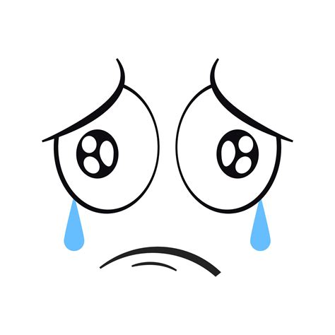 Cartoon crying face. Crying expression vector illustration. 24268932 ...