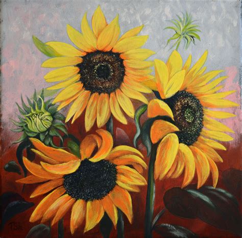 Original Acrylic Painting Sunflowers | Etsy Canada | Sunflower painting ...