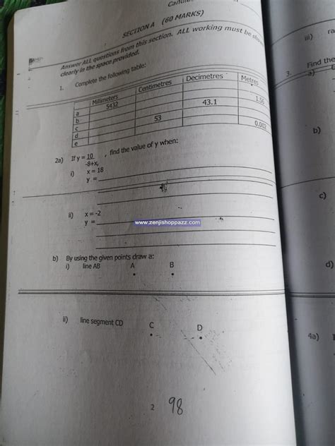 Zanzibar form two examination past papers mathematics