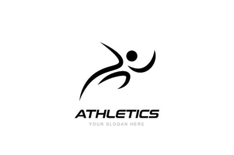 Premium Vector | Athlete minimal logo running concept