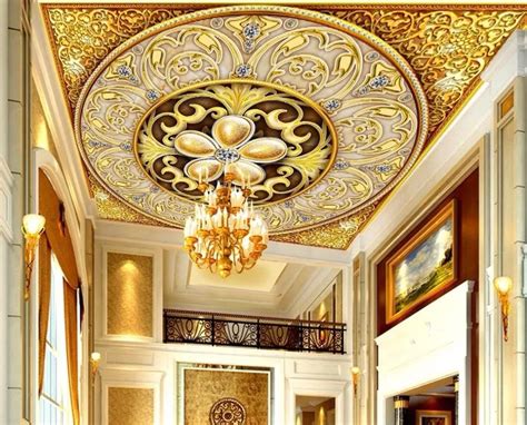 3D Ceiling Wallpaper High Quality Luxurious Large Wallpapers For Living ...