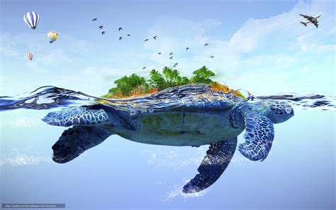 🔥 Download Wallpaper Sea Turtle Back Island Desktop In by @heatherh45 | Turtle Desktop ...