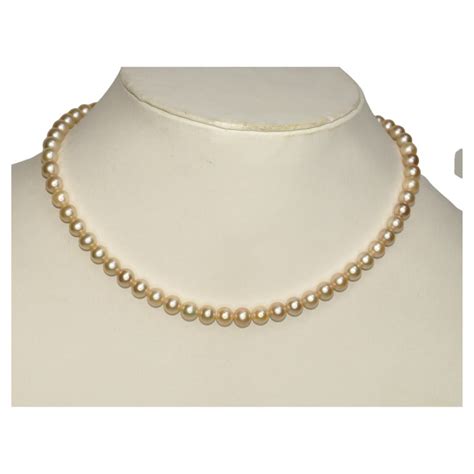 14k Gold Round Golden Pearl necklace 7mm Freshwater Golden Pearl Party ...