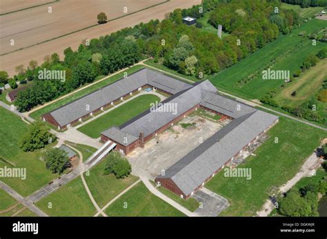 Aerial view, Neuengamme Concentration Camp Memorial, Neuengamme Stock ...