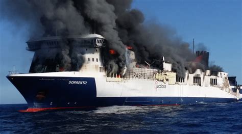 Scorched 'Sorrento' Ferry Towed to Port - gCaptain