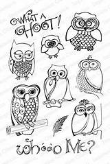 Impression Obsession Rubber Stamps What A Hoot  Owl coloring Pages sketch template