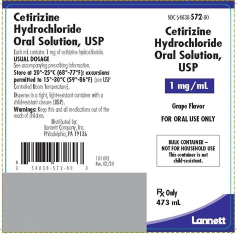 Cetirizine - FDA prescribing information, side effects and uses