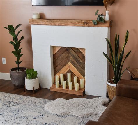 Easy DIY Faux Fireplace for the Living Room - My Happy Simple Living