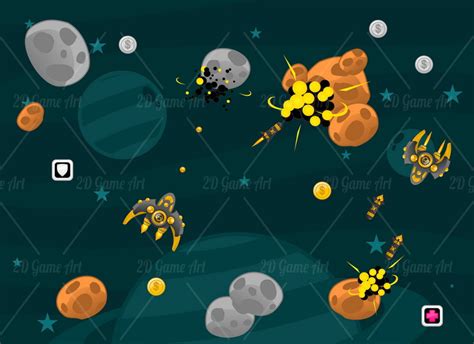 Asteroid Game Objects - Game Art 2D