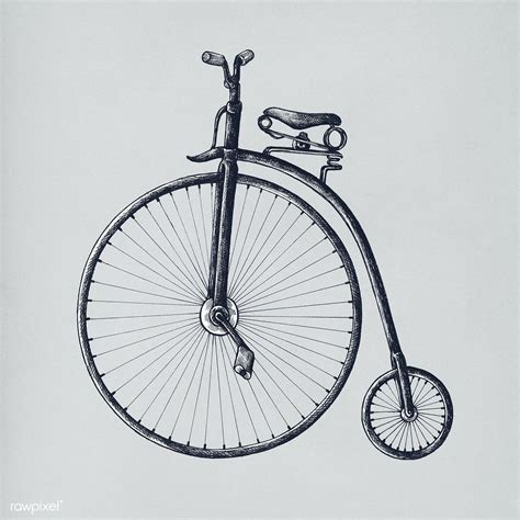 Hand drawn penny farthing bicycle | premium image by rawpixel.com | Bicicletas antiguas ...