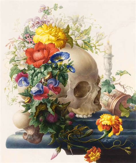 Skull Vintage Floral Flowers Free Stock Photo - Public Domain Pictures