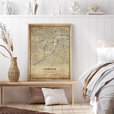 London Vintage Map Print London Map England Map Art - Etsy