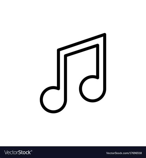 Line music note icon on white background Vector Image