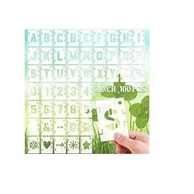 100 Pieces 3 Inch Letter Stencils Symbol Number Denmark | Ubuy