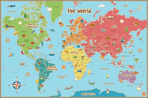 world map kids printable