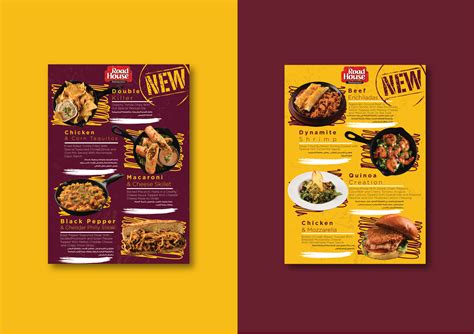 RoadHouse Restaurant Menu on Behance