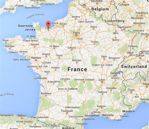 Where is Caen on map France