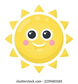 Happy Sun Smiley Face Emoji Vectorart Stock Vector (Royalty Free ...