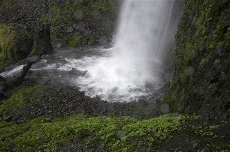 Waterfall Along Historic Columbia River Highway Stock Image - Image of ...