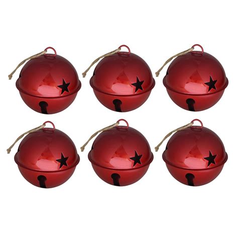 Haute Decor 6ct. 3.25" Shiny Red Metal Jingle Bell Ornaments | Michaels