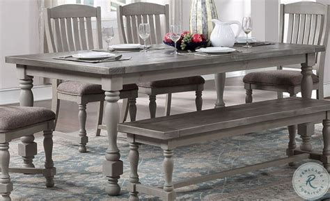 Lorraine Distressed Gray Rectangular Dining Table from Avalon Furniture | Coleman Furniture