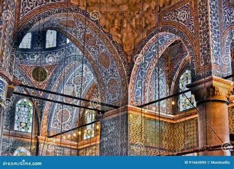 Interior of Sultan Ahmed Mosque or Blue Mosque in Istanbul Stock Photo - Image of istanbul ...