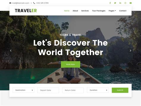 Plantillas HTML/CSS para Descargar Gratuita: Traveler - Plantillas HTML Gratuitas