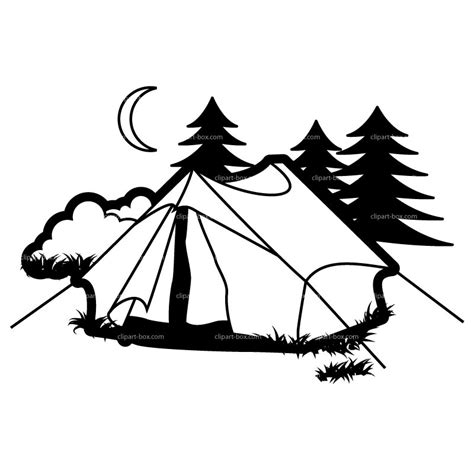 Free Camping Tent Clipart Black And White, Download Free Camping Tent ...