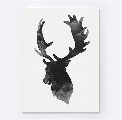 Deer Head Painting Watercolor Fine Art Giclee by ColorWatercolor