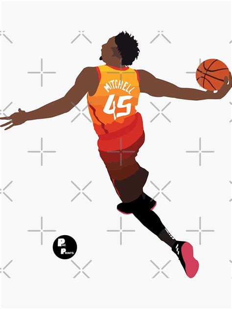 Pegatina «Donovan Mitchell 'The Spida' Dunk Minimalist Art // Caja del ...