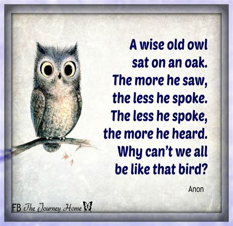 A Wise Old Owl Poem - leafonsand