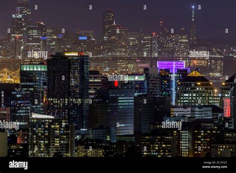 Oakland and San Francisco Skylines via Oakland Hill Stock Photo - Alamy